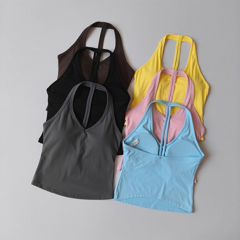 Pilates Yoga Wear - Spor Sütyeni Kadın V Yaka Askılı
