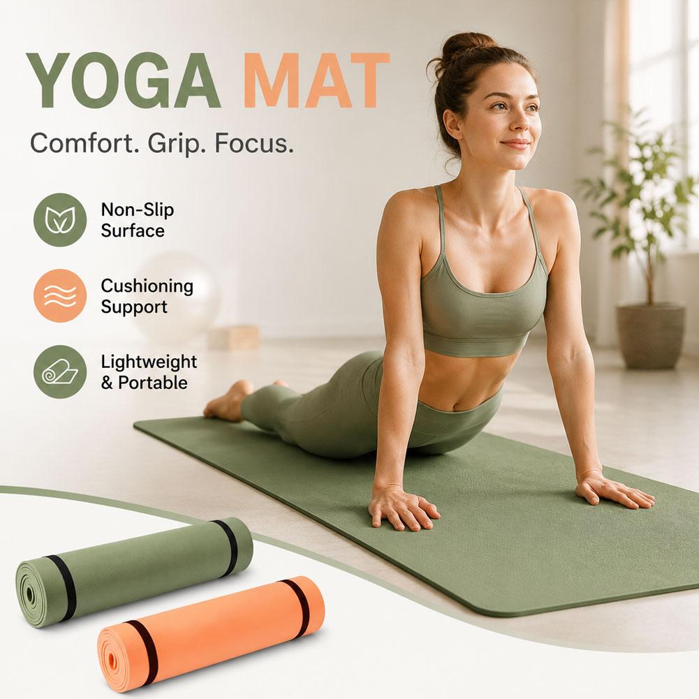 Pilates Yoga Mat Thickness - Kalın Yoga Matı Kaymaz Spor Fitness