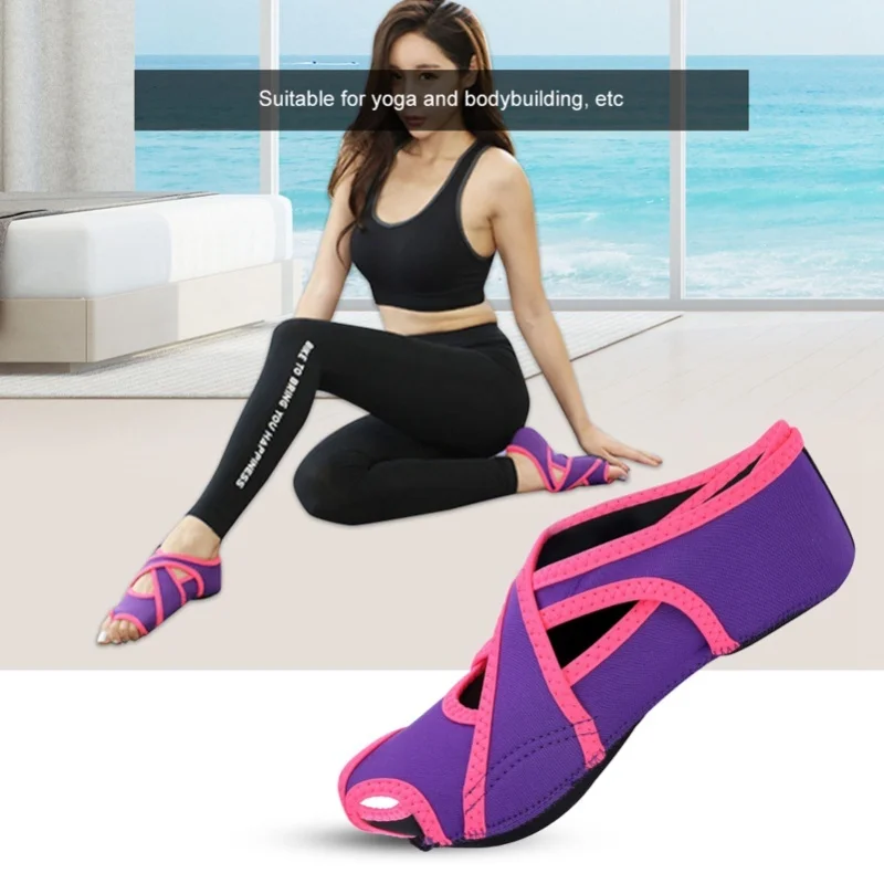 Pilates Yoga Footwear - Yetişkin Kaymaz Kavramalı Yoga Çorapları Nefes