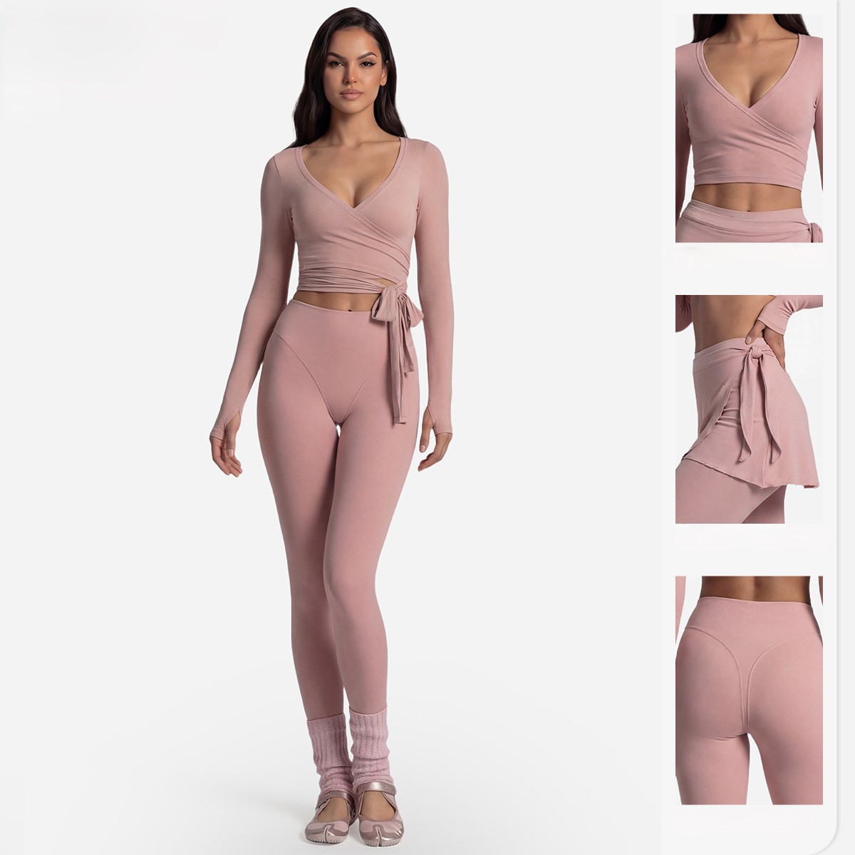 Uzun Kollu Yoga Üstü Çapraz Ön - Pilates Yoga Kit incelemesi ve fiyatı